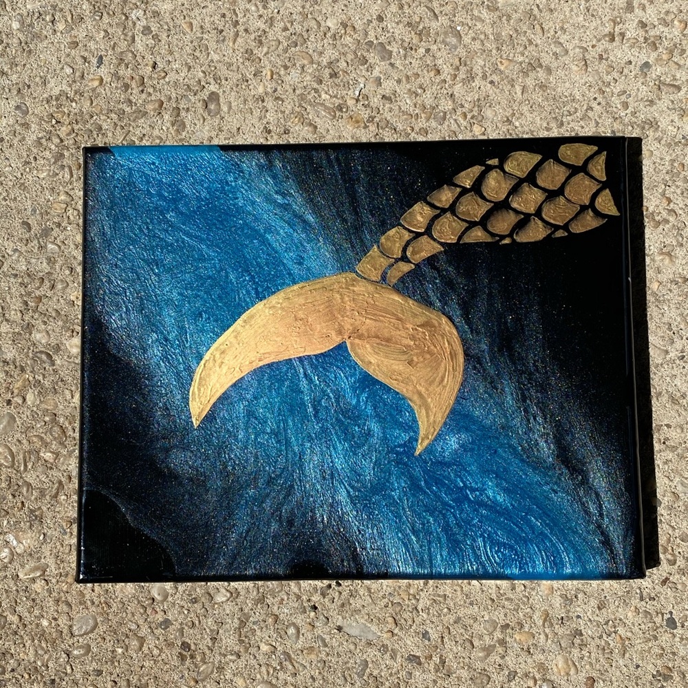 Original Resin Art On Canvas Painting  🧜‍♀️💫 - Picture 6 of 8